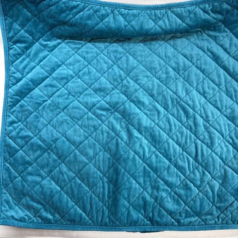 Better Homes & Gardens Quilted Velvet Euro Sham Corsair Teal Blue 26x26 BH18-003